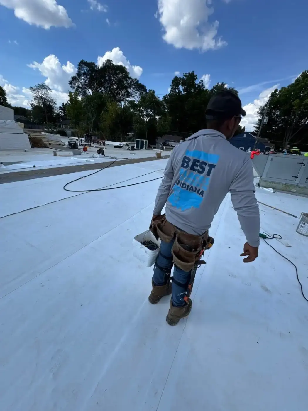 Flashing and seam work in Trader's Point